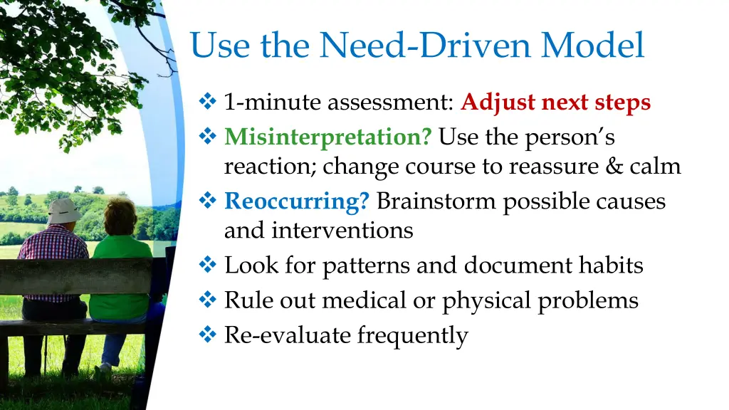 use the need driven model 1