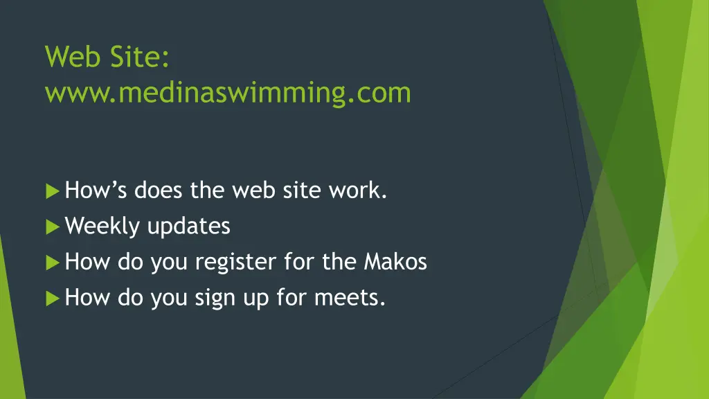 web site www medinaswimming com