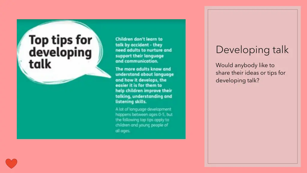 developing talk
