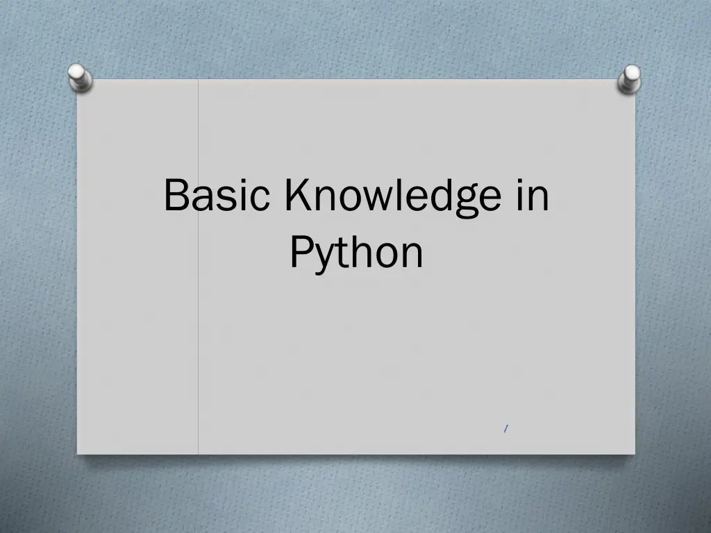 basic knowledge in python