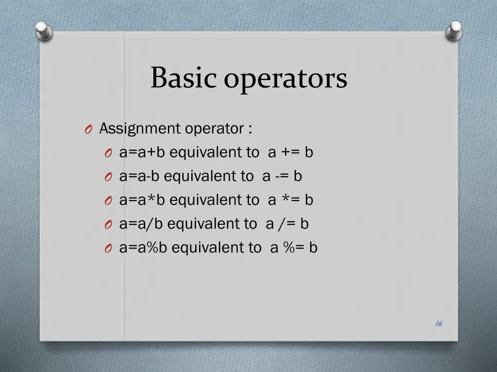 basic operators 4