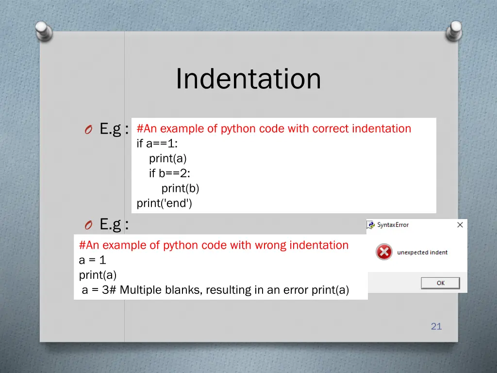 indentation 1