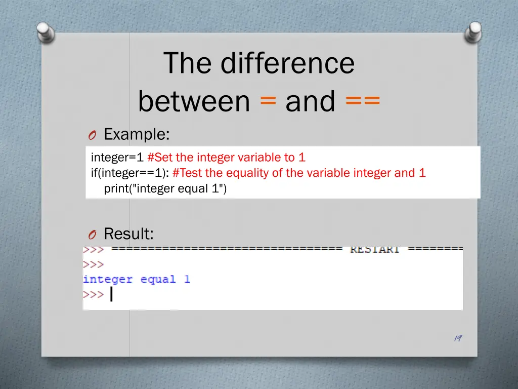 the difference between and o example integer