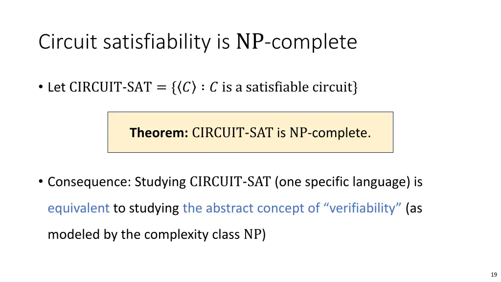 circuit satisfiability is np complete