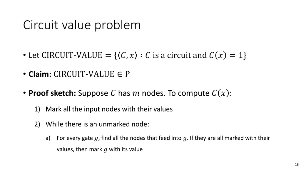 circuit value problem