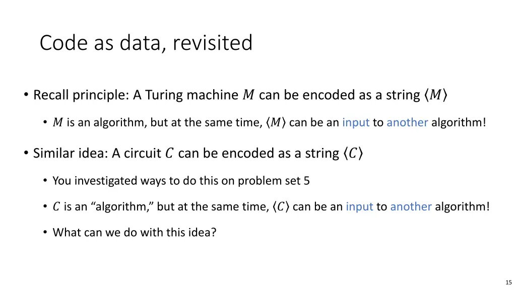 code as data revisited
