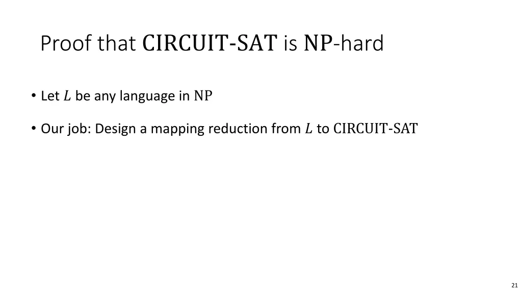 proof that circuit sat is np hard