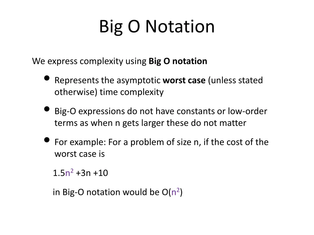 big o notation