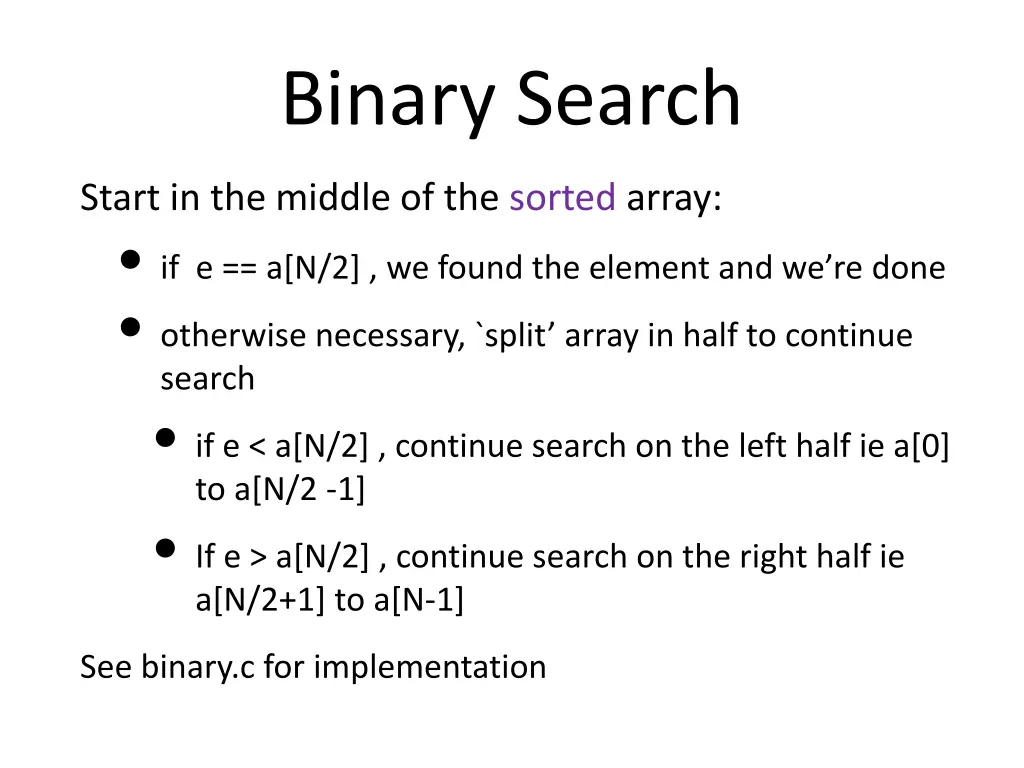 binary search