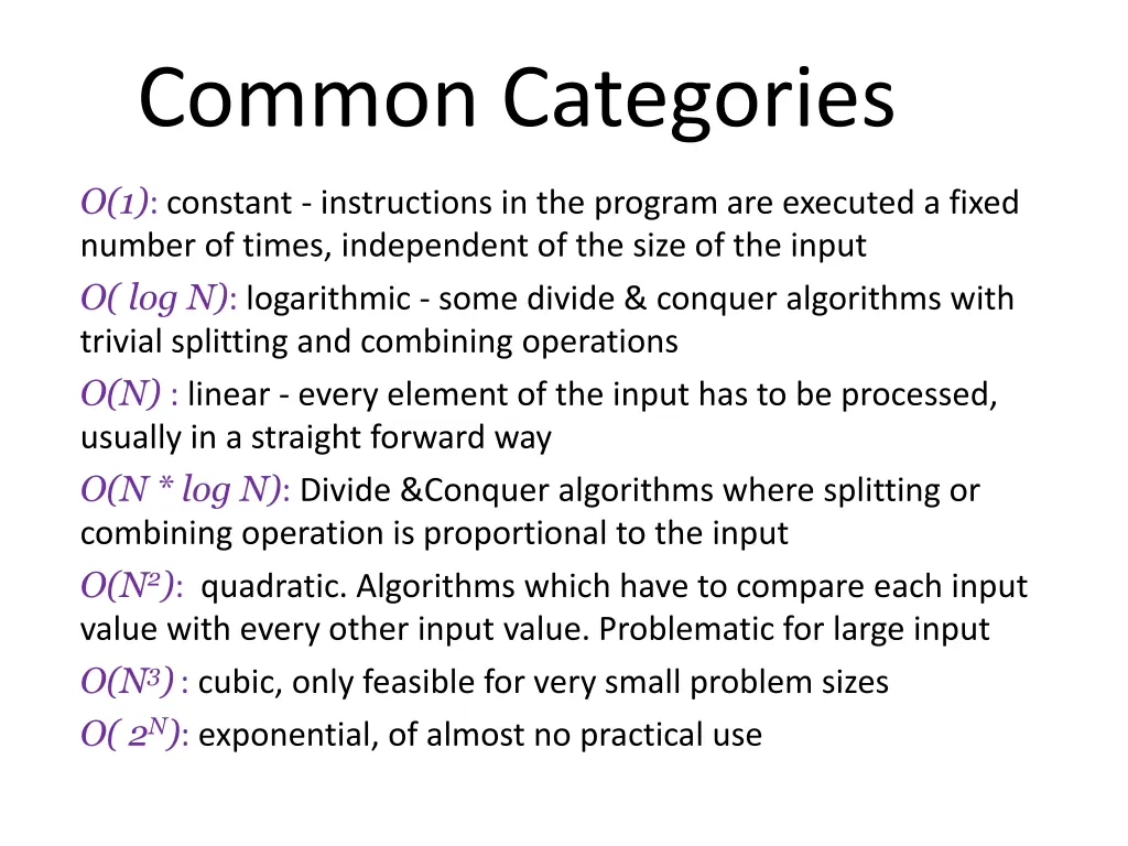 common categories