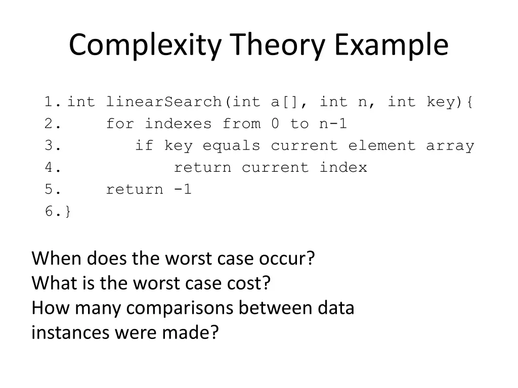 complexity theory example
