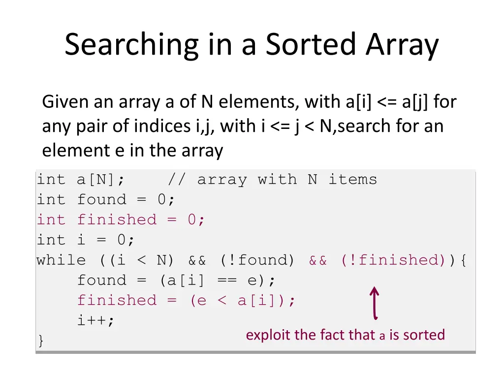 searching in a sorted array 1