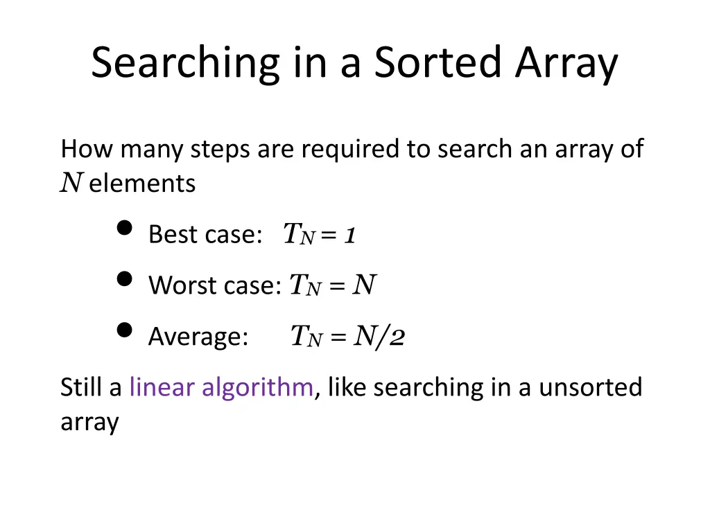 searching in a sorted array 2