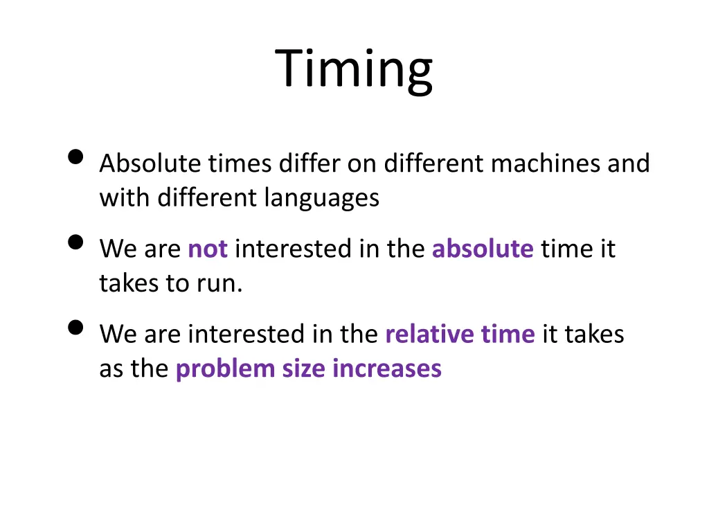 timing