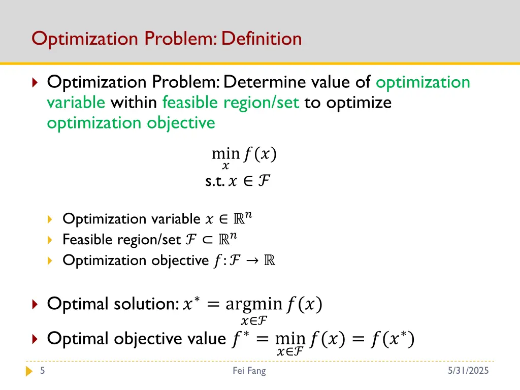 optimization problem definition