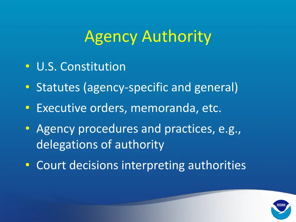 agency authority