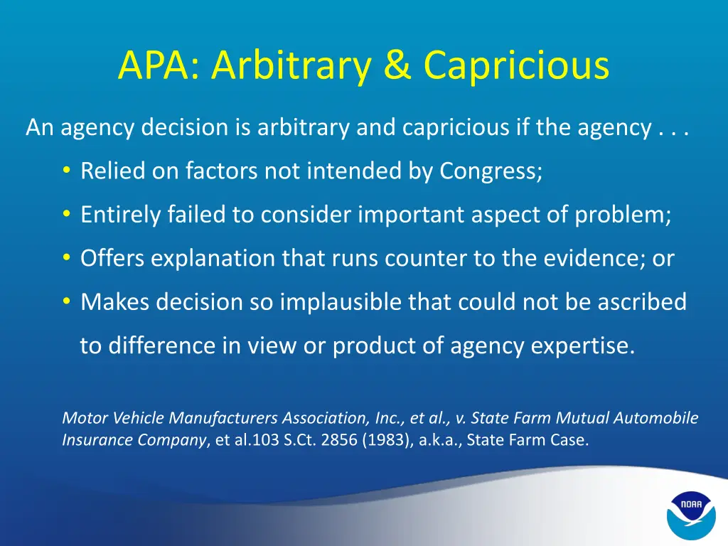 apa arbitrary capricious
