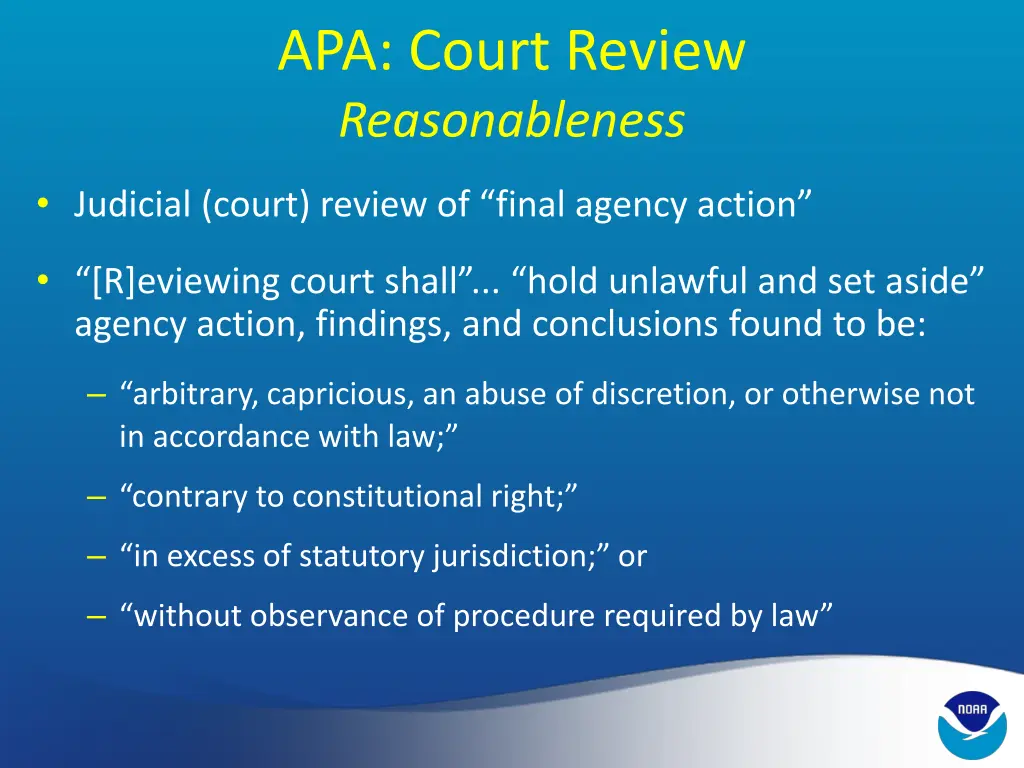 apa court review reasonableness