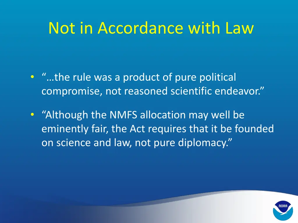 not in accordance with law