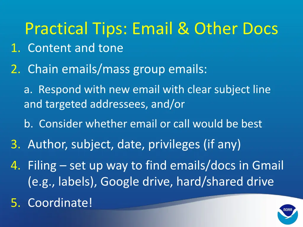 practical tips email other docs 1 content and tone