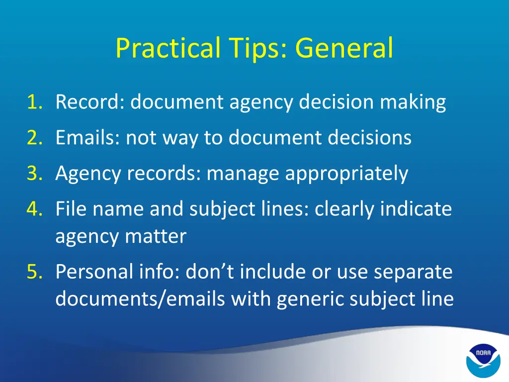 practical tips general