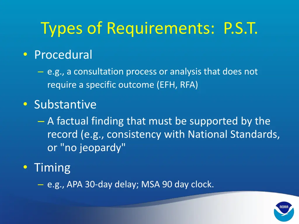 types of requirements p s t 1