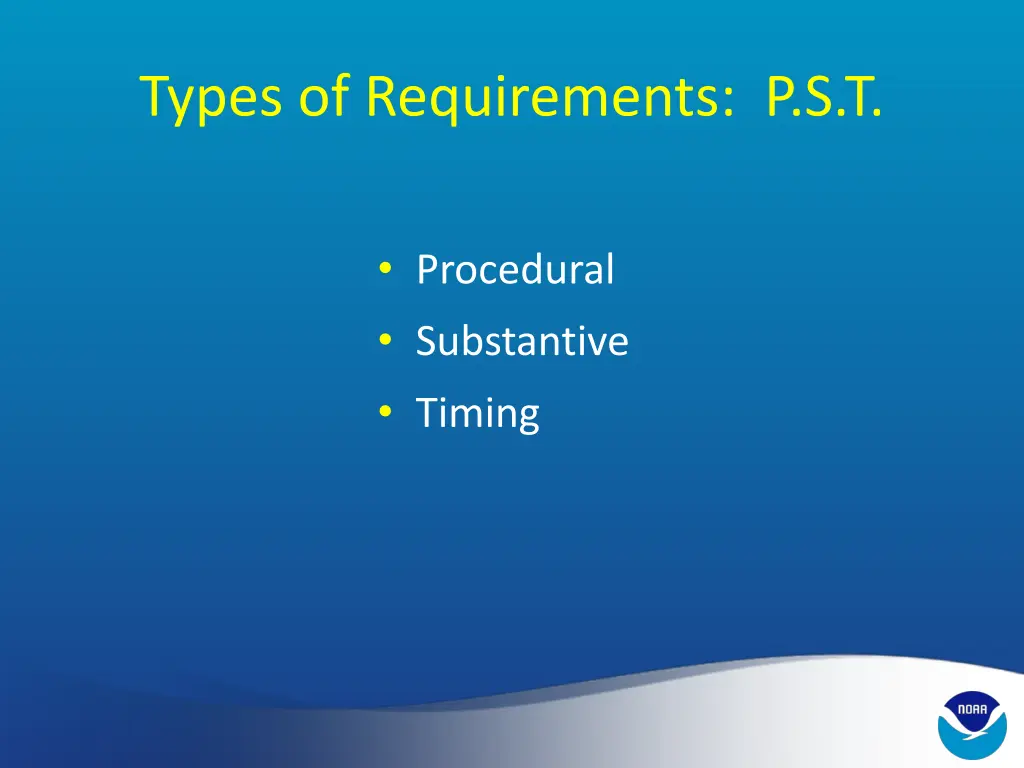 types of requirements p s t