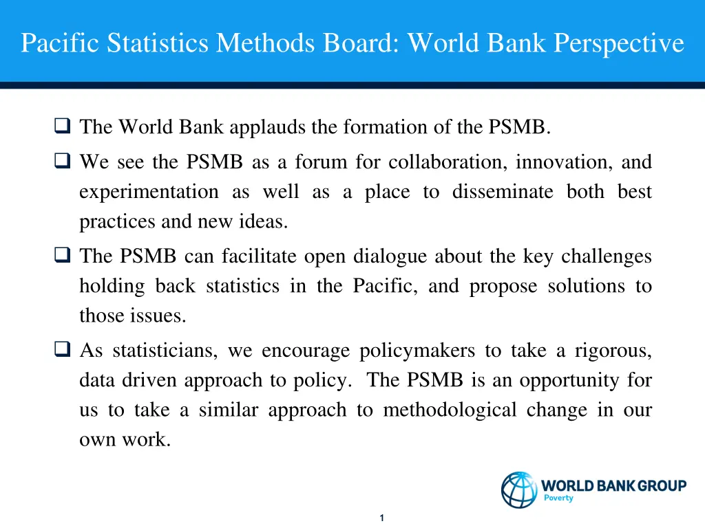 pacific statistics methods board world bank