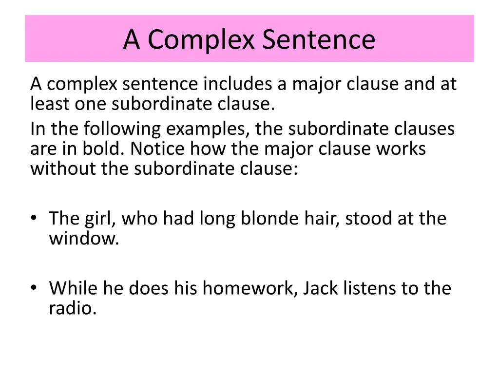 a complex sentence