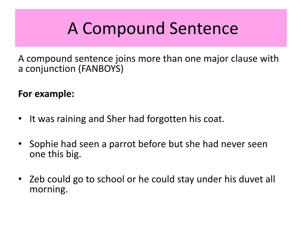 a compound sentence