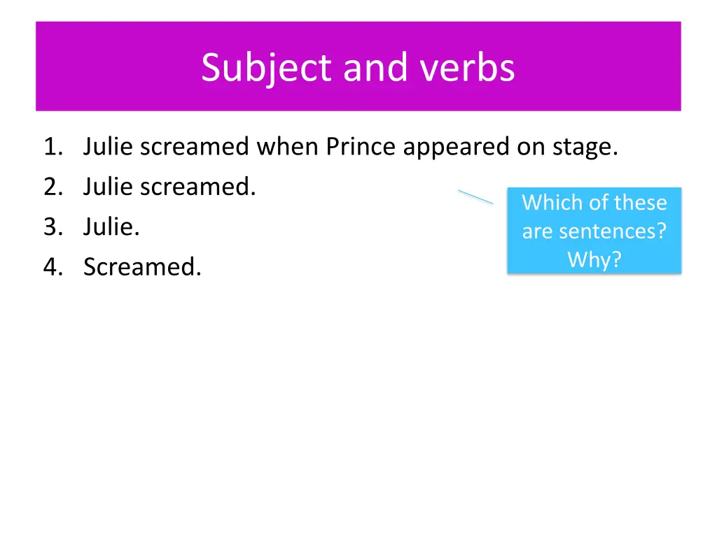 subject and verbs