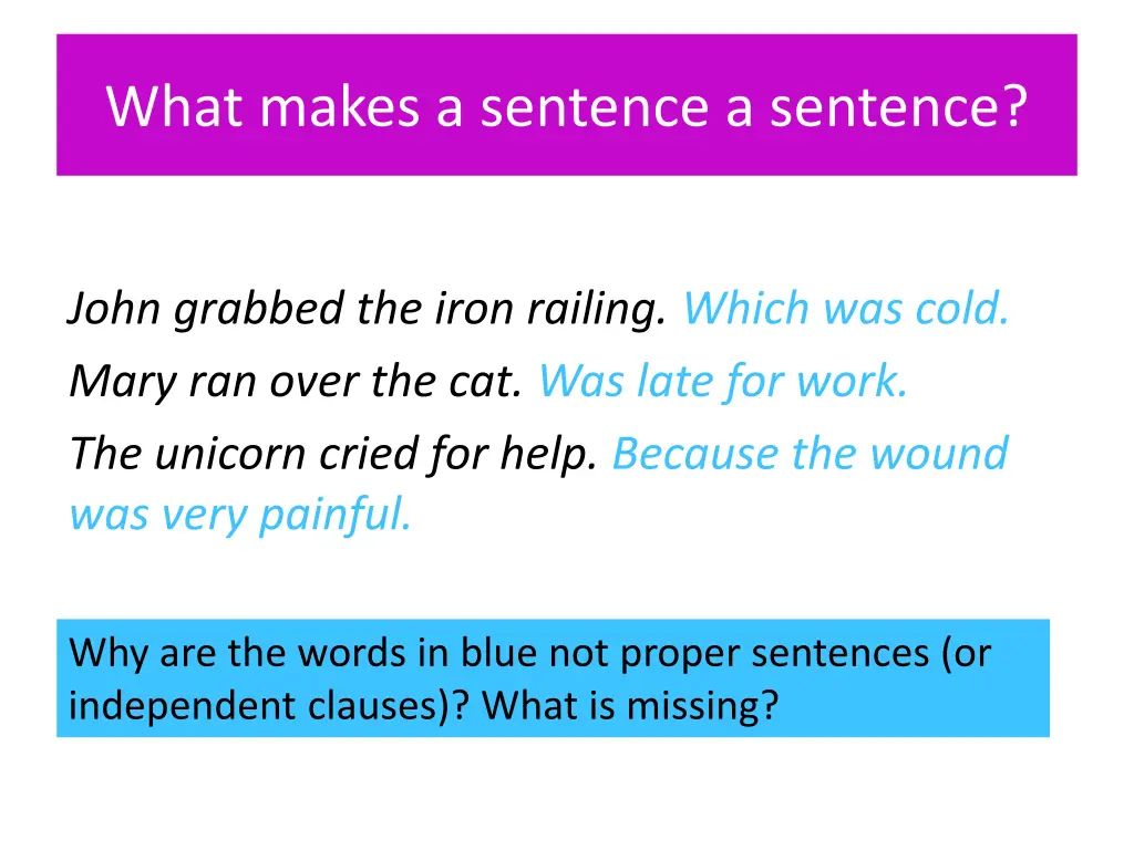 what makes a sentence a sentence