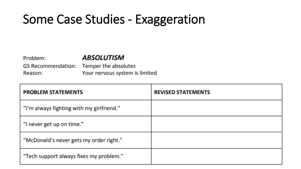 some case studies some case studies exaggeration 1