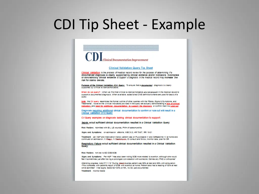 cdi tip sheet example