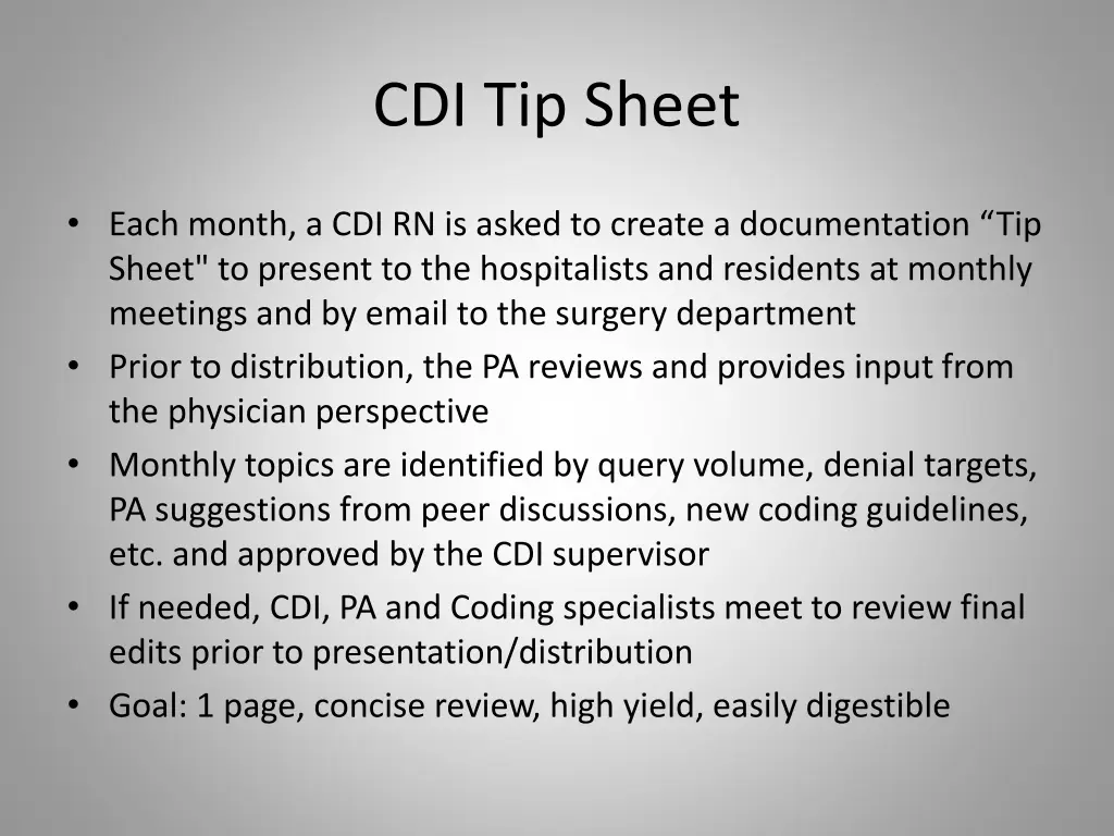 cdi tip sheet