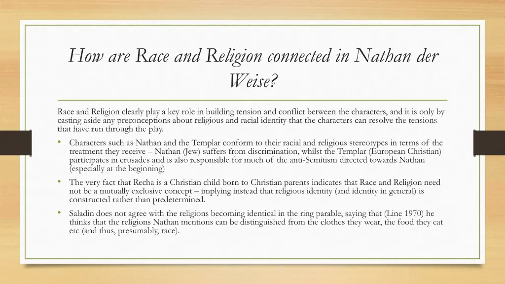 how are race and religion connected in nathan