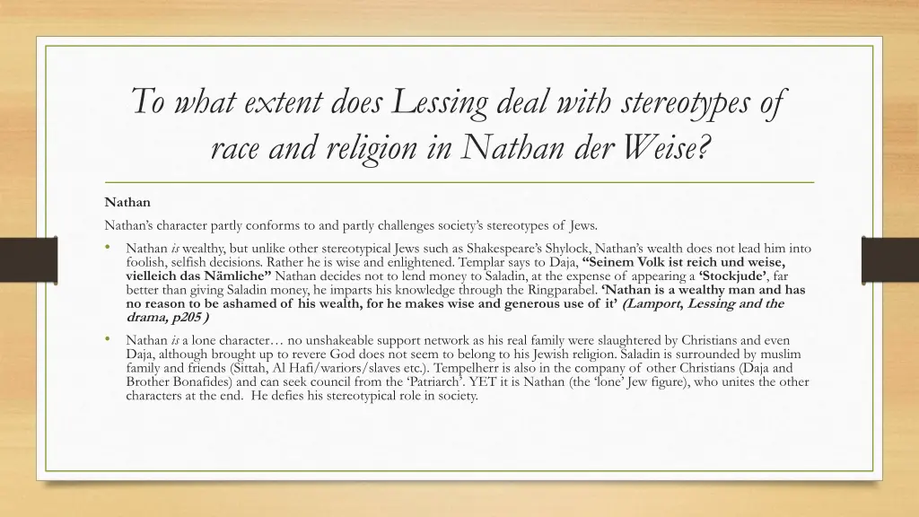 to what extent does lessing deal with stereotypes