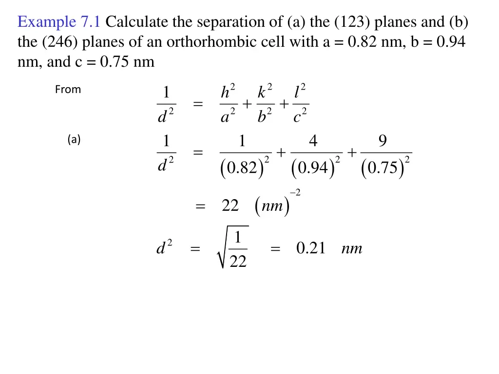 example 7 1 calculate the separation
