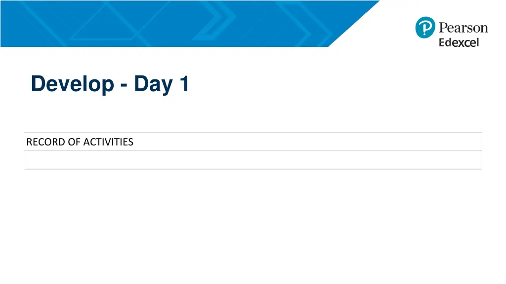 develop day 1