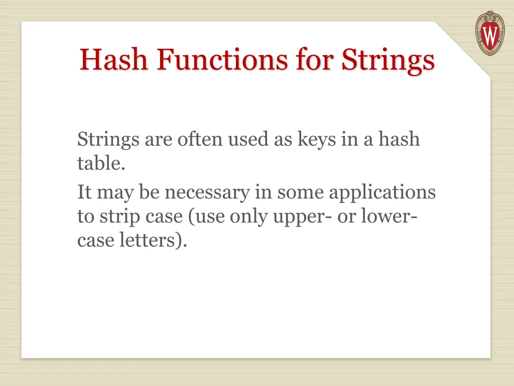 hash functions for strings
