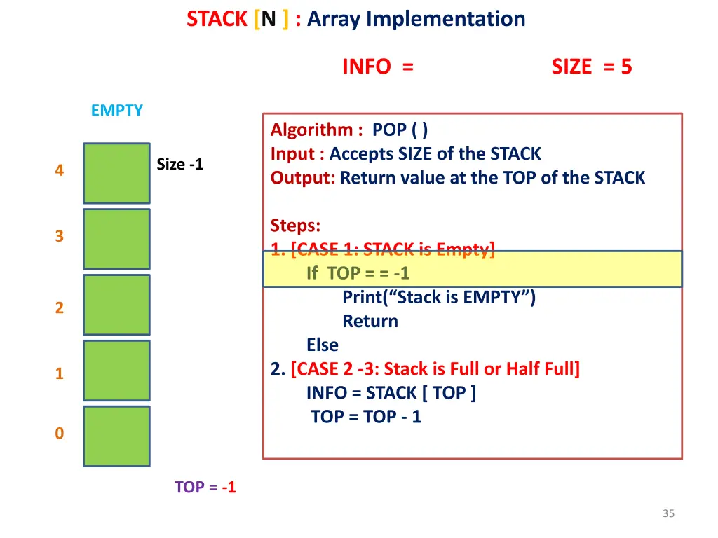 stack n array implementation 28