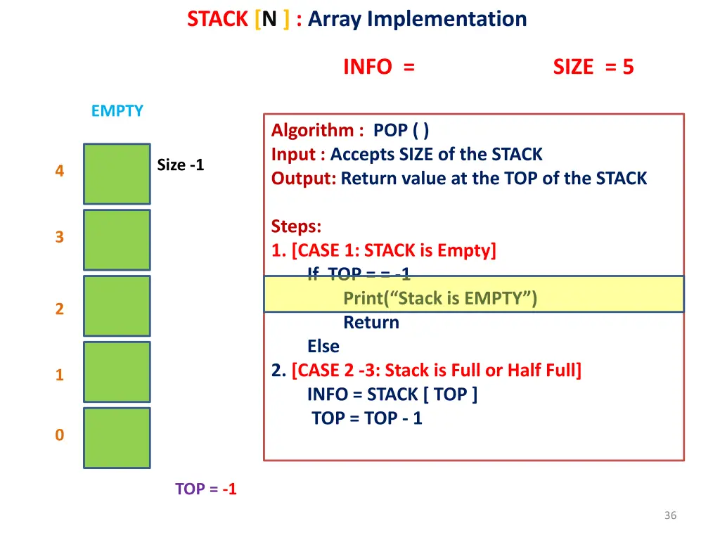 stack n array implementation 29