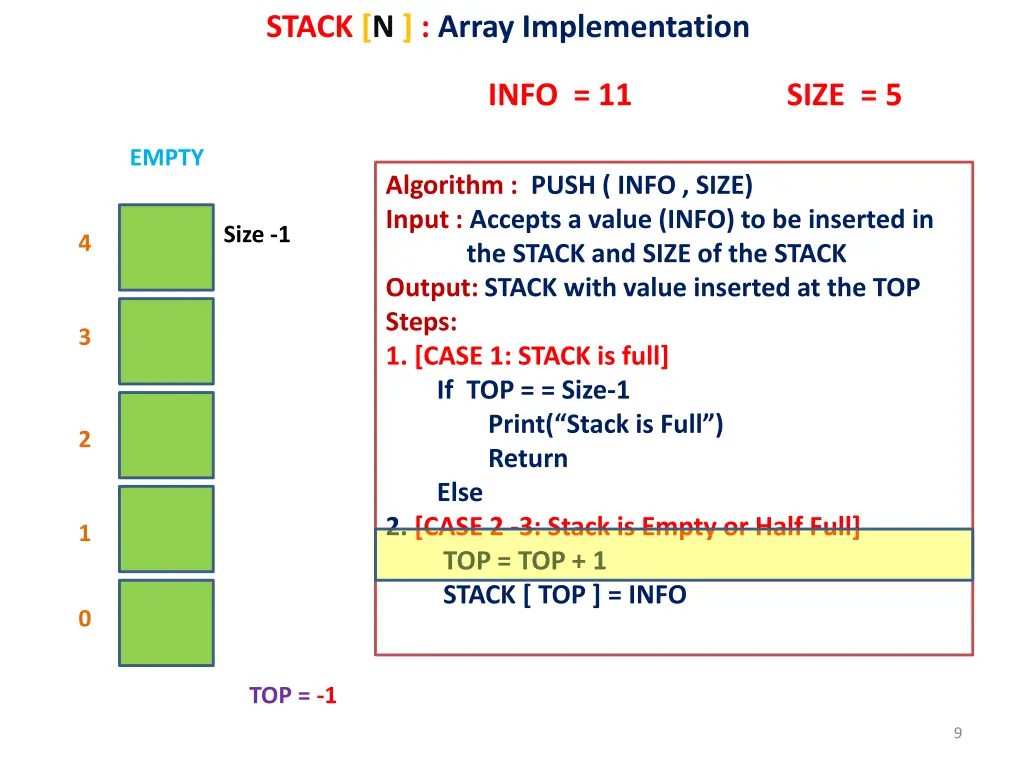stack n array implementation 3