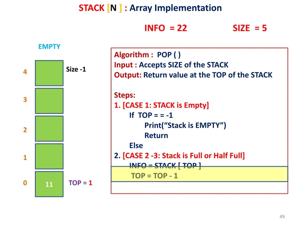 stack n array implementation 42