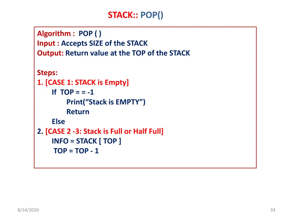 stack pop