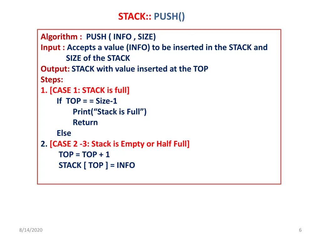 stack push