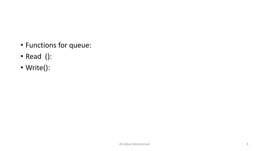 functions for queue read write