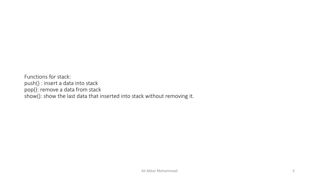 functions for stack push insert a data into stack
