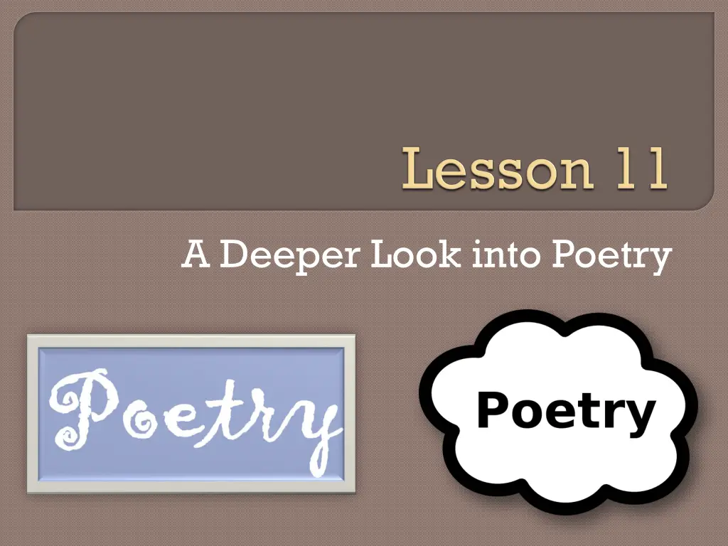 a deeper look into poetry