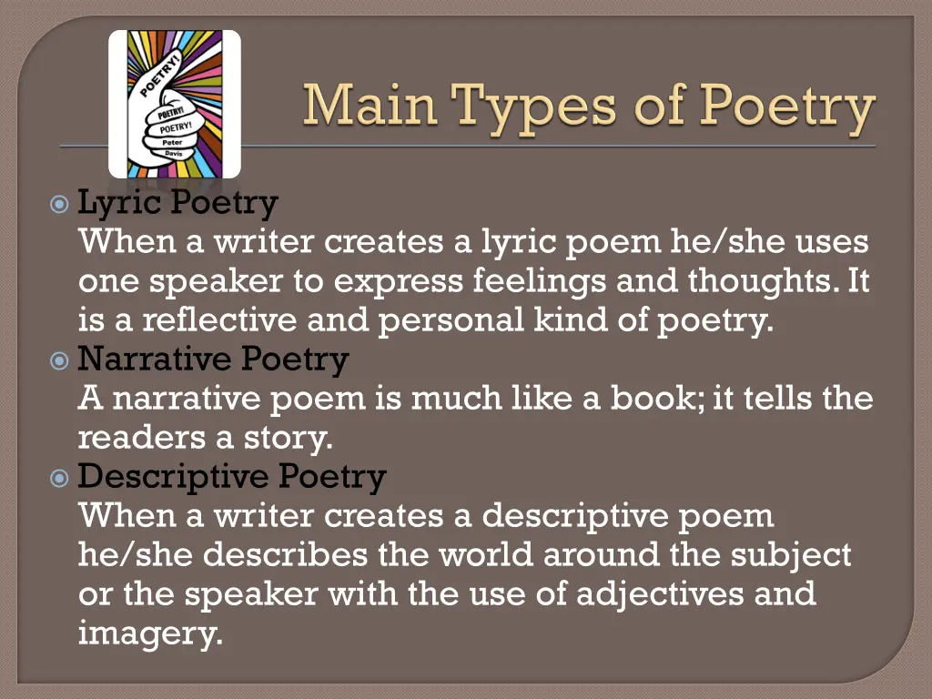 lyric poetry when a writer creates a lyric poem